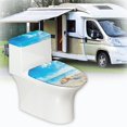 thumbnail image 5 of HELLHERO Beach Fits All Toilet Shapes Polyester Fabric Bathroom Toilet Lid Cover Soft Toilet Covers Set & Elastic Installation for Bathroom Home, 5 of 7