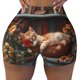 thumbnail image 2 of Fotbe Cat Asleep Among Flowers Shorts Sin Costuras – Shorts Deportivos de Cintura Alta para Mujer, Elásticos para Gimnasio, Yoga, Running o Ciclismo-Small, 2 of 8