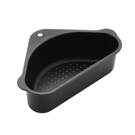 

EDFRWWS Stainless Steel Triangular Drain Basket Holder Kitchen Sink Filter (Black)