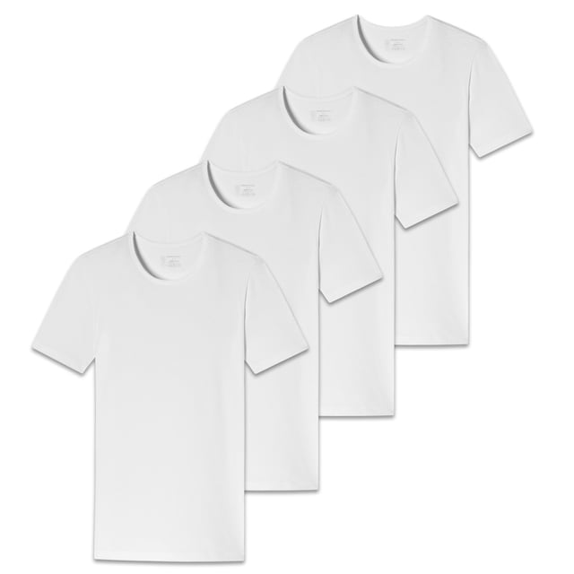 SCHIESSER Paquete de cuatro Camisetas para Hombre - Serie "95/5", Cuello Redondo, S-XXL Blanco XL (X-Large)