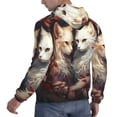 thumbnail image 6 of Pofeuu Flower Cat Couple Print Mens Casual Hooded Collar Drawstring Hoodies Pullover Sweatshirts Casual Long Sleeve Shirts-XX-Large, 6 of 7