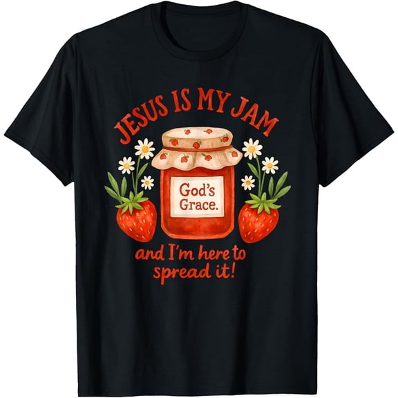Men's Jesus is My Jam Christian Faith Design T-Shirt Comfortable Breathable Soft Tee, Men's 100% Cotton Graphic T-Shirt 180gsm