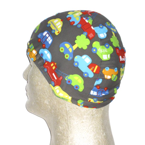 Swimcaps by Fran Unisex Cars & Trucks Print Toddler Lycra Swim Cap