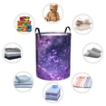 thumbnail image 4 of Lsque Purple Bubble Abstract Art Pattern Laundry Hamper Basket, Tall Woven Rope Hamper Basket for Clothes, Lightweight Storage Basket, Collapsible Waterproof-Medium, 4 of 6