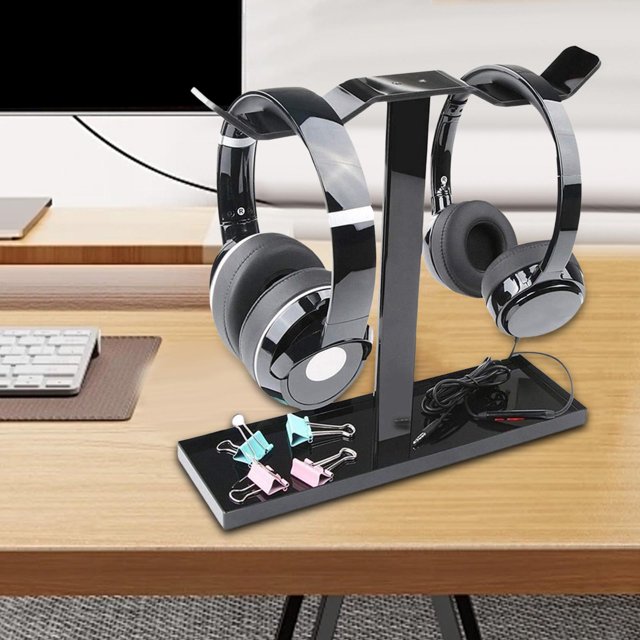 Soporte para auriculares de escritorio Hugo de acrílico ligero y resistente