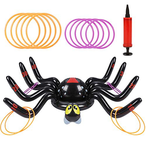 Spider Ring Toss Game Inflate For Birthday Party & Halloween 202 Kids R6P0 