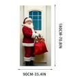 thumbnail image 3 of Christmas Door Cover, Festive Santa Stuck on Door Curtain Decoration for Home Indoor Outdoor Holiday Party, Funny Christmas Scene Layout Background Cover Door Hanging Decor, 3 of 6