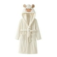 thumbnail image 1 of Splozh Kids Robe Boys Girls Hooded Kids Robe Boys Hooded Fleece Sleep Robe Girls Soft Bathrobe White,5-8 Years, 1 of 2