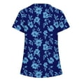 thumbnail image 4 of Gamivast Scrubs for Women Floral Branch Print V-Neck Nursing Scrubs Shirts with Pockets Soft Stretch Short Sleeve Breathable Scrub, 4 of 5