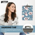 thumbnail image 4 of Fashion Clipboard, Floral Design, Standard A4 Letter Size, 12.5" x 9", Wooden Clipboard, Low Profile Clip with Retractable Hanging Tab, Decorative Clipboard, by Better Office Products (Vintage Floral), 4 of 5