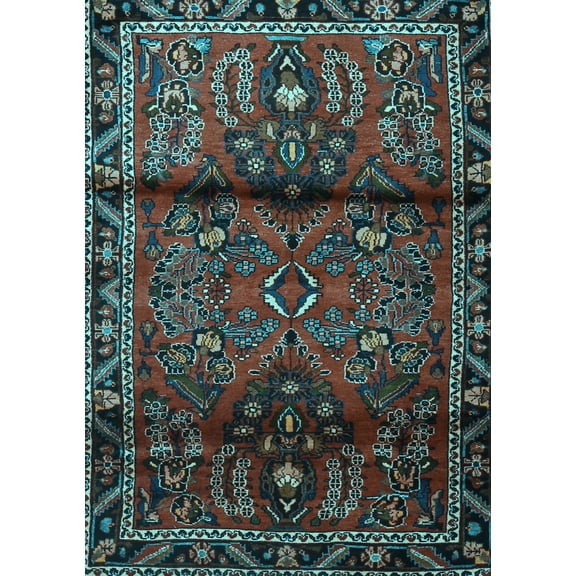 Ahgly Company Indoor Rectangle Persian Light Blue Traditional Area Rugs, 5' x 7'