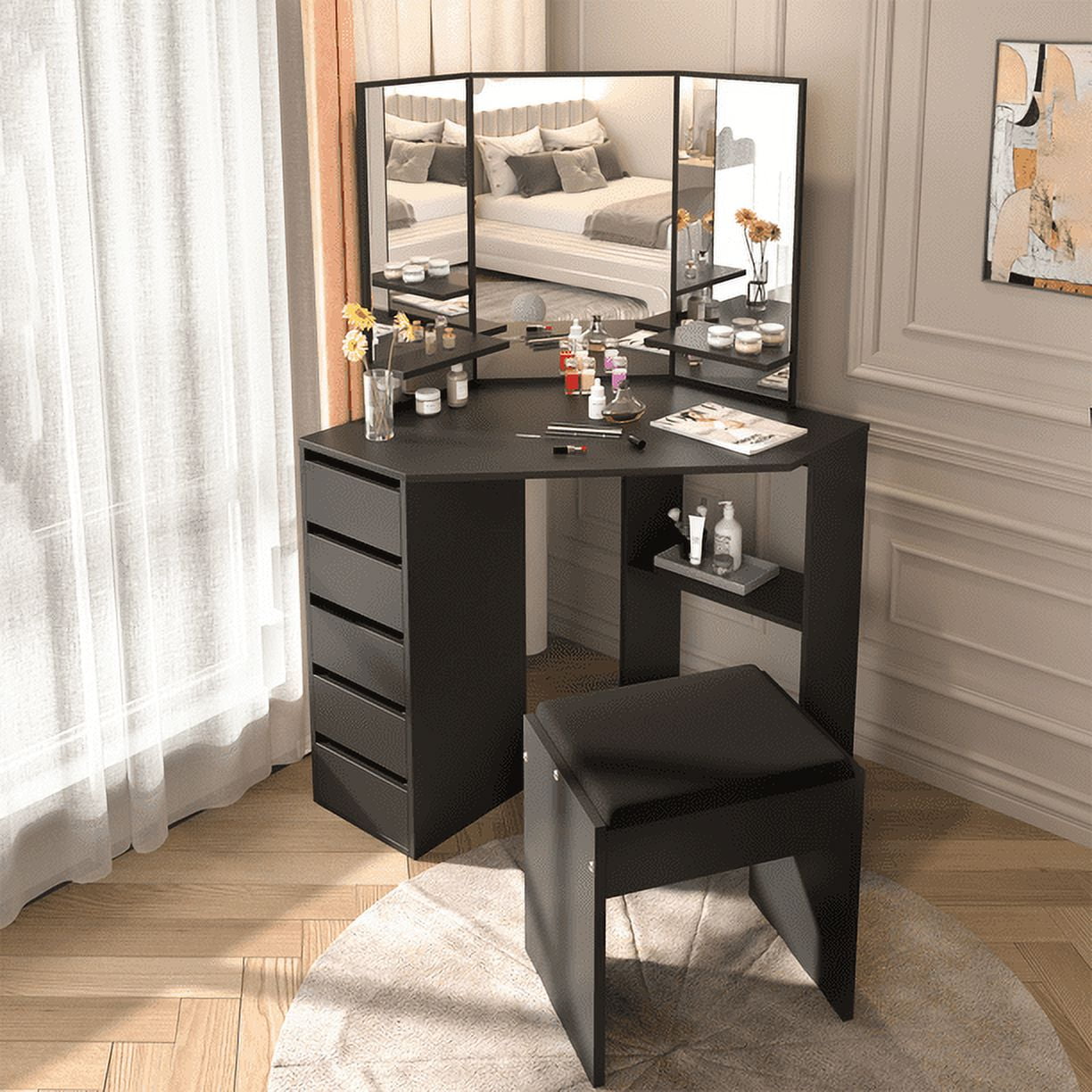 Mele dressing table 2024 set with mirror