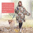 thumbnail image 4 of Lightgray Highland Cow Flower Pattern Wearable Oversized Blanket,Wearable Blanket Hoodie for Adults,Cozy Hooded Blankets with Super Pockets,Super Warm Fuzzy Pullover for Women & Men, 4 of 6