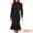 Black, variant on DARING DIVA Women's Midi Fishtail Dress Long Sleeve Stand Neck Work Dress XS Black