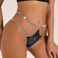 thumbnail image 2 of DPTALR Women's Solid Color Low-waisted Lace Light Bar Elastic String Sexy Thong Briefs, 2 of 5