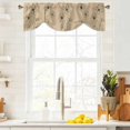 thumbnail image 4 of Tie Up Valances for Windows, Black Khaki Adjustable Valance Curtains Window Treatment for Living Room/Bedroom Windows, Spring Flora Rod Pocket Kitchen Curtains & Drapes 42x12 Inch, 4 of 9