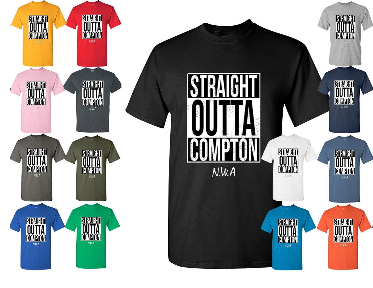 Hull Straight Outta 'ull Black Funny Compton NWA Style Unisex Jersey Short Sleeve Tee