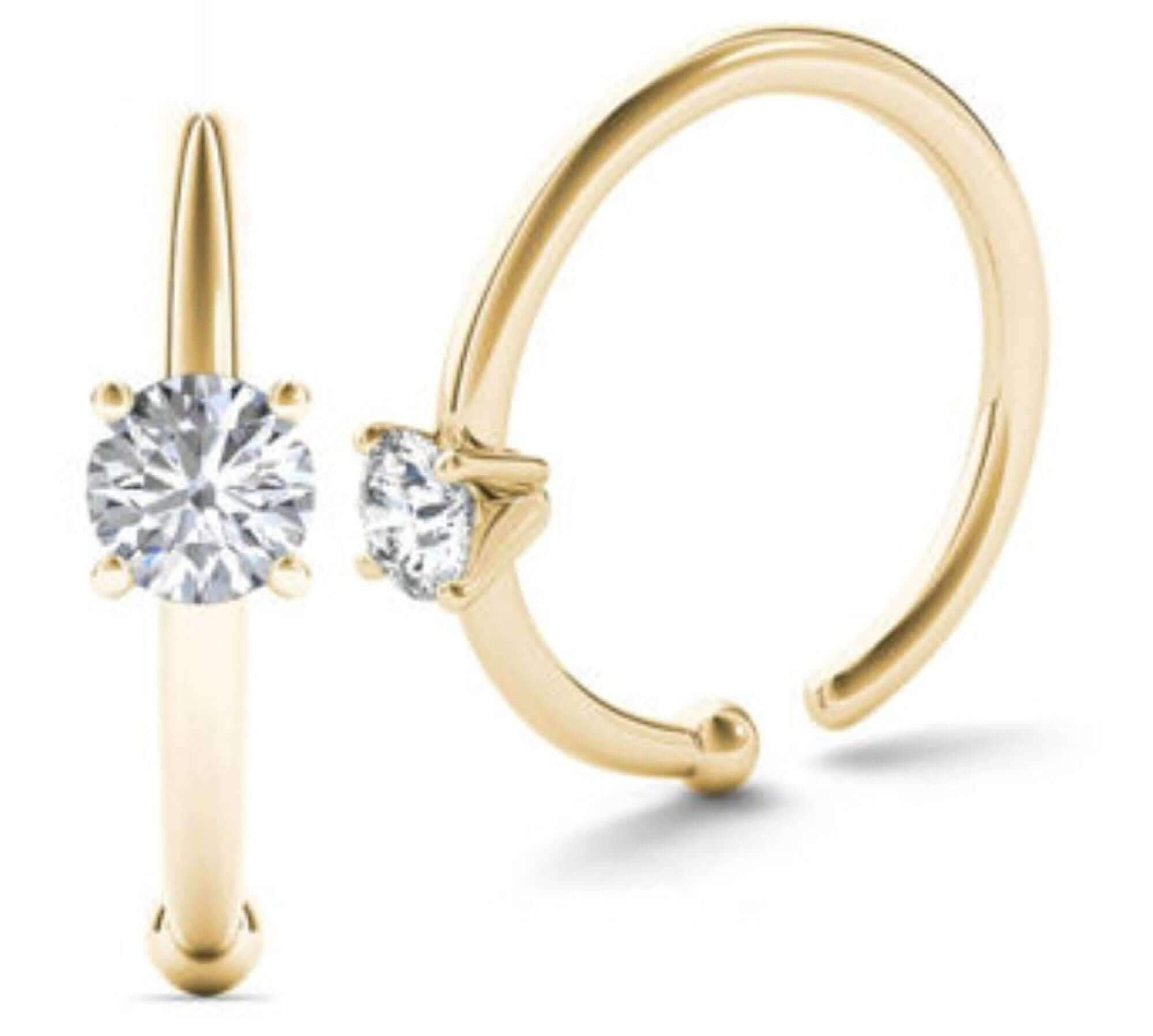 Mini Climber Diamond 14K Gold Nose Ring – FreshTrends