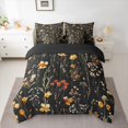 thumbnail image 2 of Homewish Country Floral 7-Piece Twin Bedding Sets,Rustic Plant Bedding Comforter Set,Yellow Black Sheet Sets For Girls Kids,Breathable Home Decor Reversible, 2 of 8