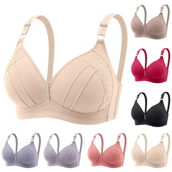 Aboser Push Up Bras for Older Women Add 2 Cup Sizes Bras No Underwire Seamless Bra Adjustable Full Coverage Bralettes Comfort Everyday T-shirt Bras