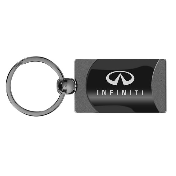 Infiniti Two Tone Rectangular Gun-Metal Key Chain