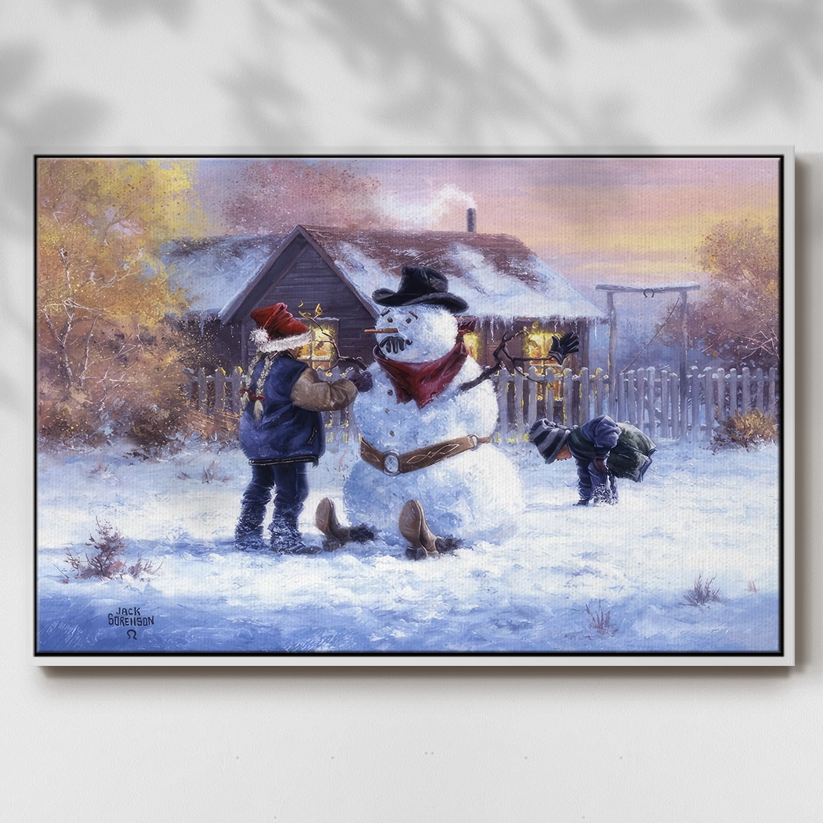 Gonna Be in Trouble - Framed Gallery Wrapped Holiday Canvas - 17 x 25 - White Frame