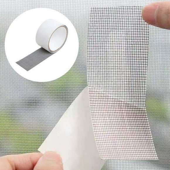 Window Screen Kit Tape 2 X 70'' Strong Adhesive Fiberglass Covering Mesh Tape For Covering Window Door Tears Holes Screen Patch Kit (Grey Black White)
