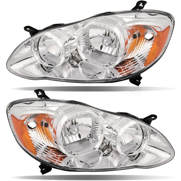 AUTOMUTO Headlight Assembly with for Chevrolet Colorado, for GMC Canyon,for Isuzu i-280,for Isuzu i-290,for Isuzu i-350,for Isuzu i-370 Black Housing Amber Reflector Clear Lens