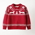 thumbnail image 2 of KHONTS Toddler Boy Girl Christmas Sweater Pullover Reindeer Snowman Sweatshirts Winter and Fall Warm Soft Cute Casual Tops,Sizes 18M-6Y Red 130, 2 of 5