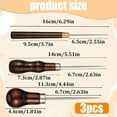 thumbnail image 2 of 3 Pcs Awl Tool Set Leather Scratch Awl Tool Stitching Sewing Awl with Wooden Handle Piercing Awl Needle Tools, 2 of 7