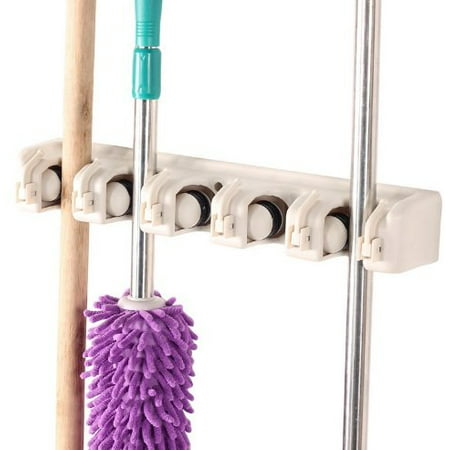 - Multipurpose Wall Mounted Organizer. Ideal for hanging MOPS, BROOMS, TOOLS, SPORT EQUIPMENTS. The best Garage Organizer System! (Best Garage Organization Ideas)