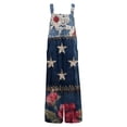 thumbnail image 7 of JULMCOMO 4th of July Jumpsuits for Women 1776 Plus Size Wide Leg Independence Day Rompers Stars Stripes Sleeveless American Flag Jumpsuits with Pockets Navy 2XL, 7 of 7