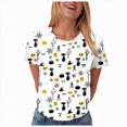 thumbnail image 5 of TOWED22 Halloween Shirts for Women Pumpkin Cat Graphic Tees Fall Crewneck Short Sleeve Costumes Autumn Party Graphic T-Shirt(White,M), 5 of 9