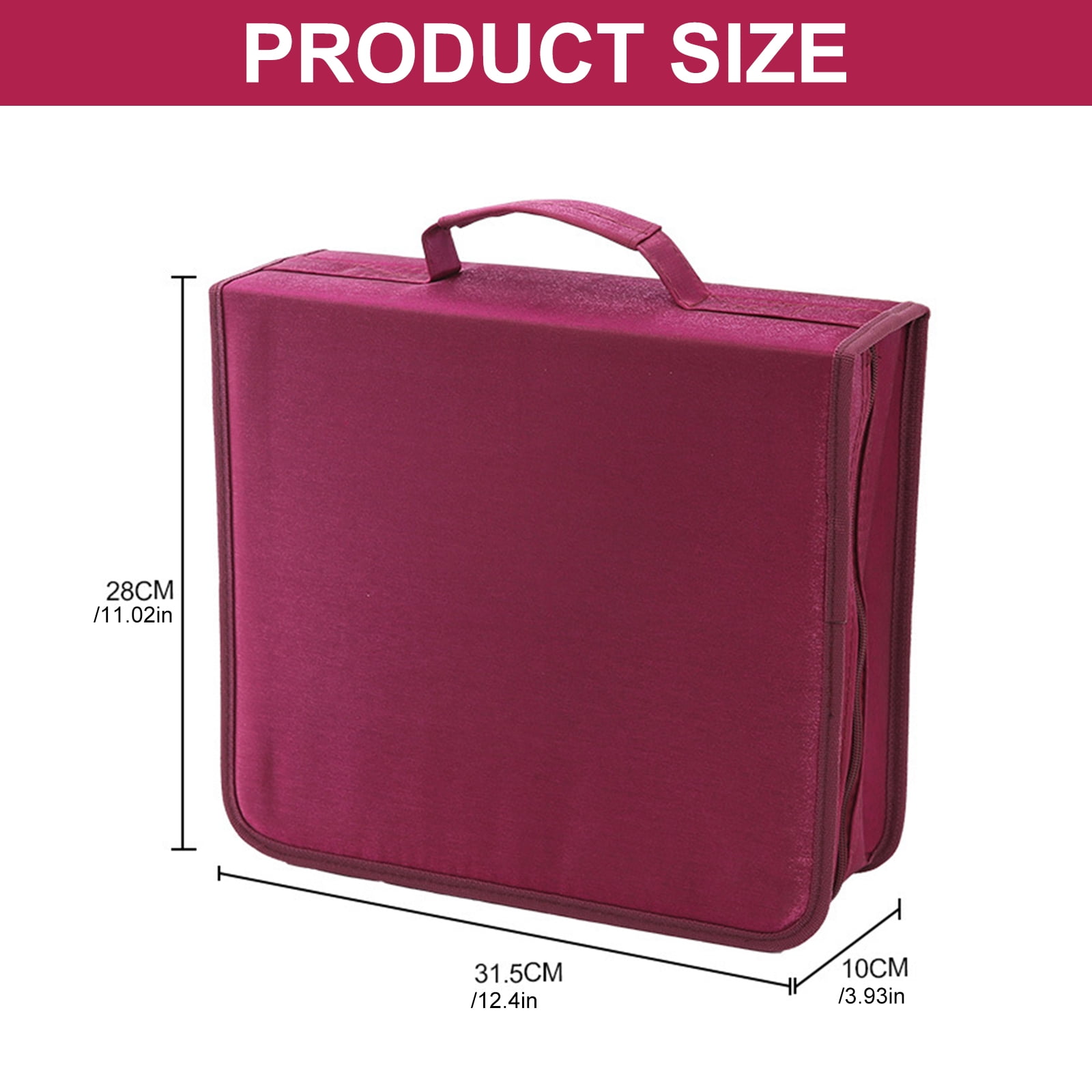 Disc Storage Box Carrying Case with Handle Stackable VCD Holder Organization for Disc Albums Books Holds 256/384 Discs