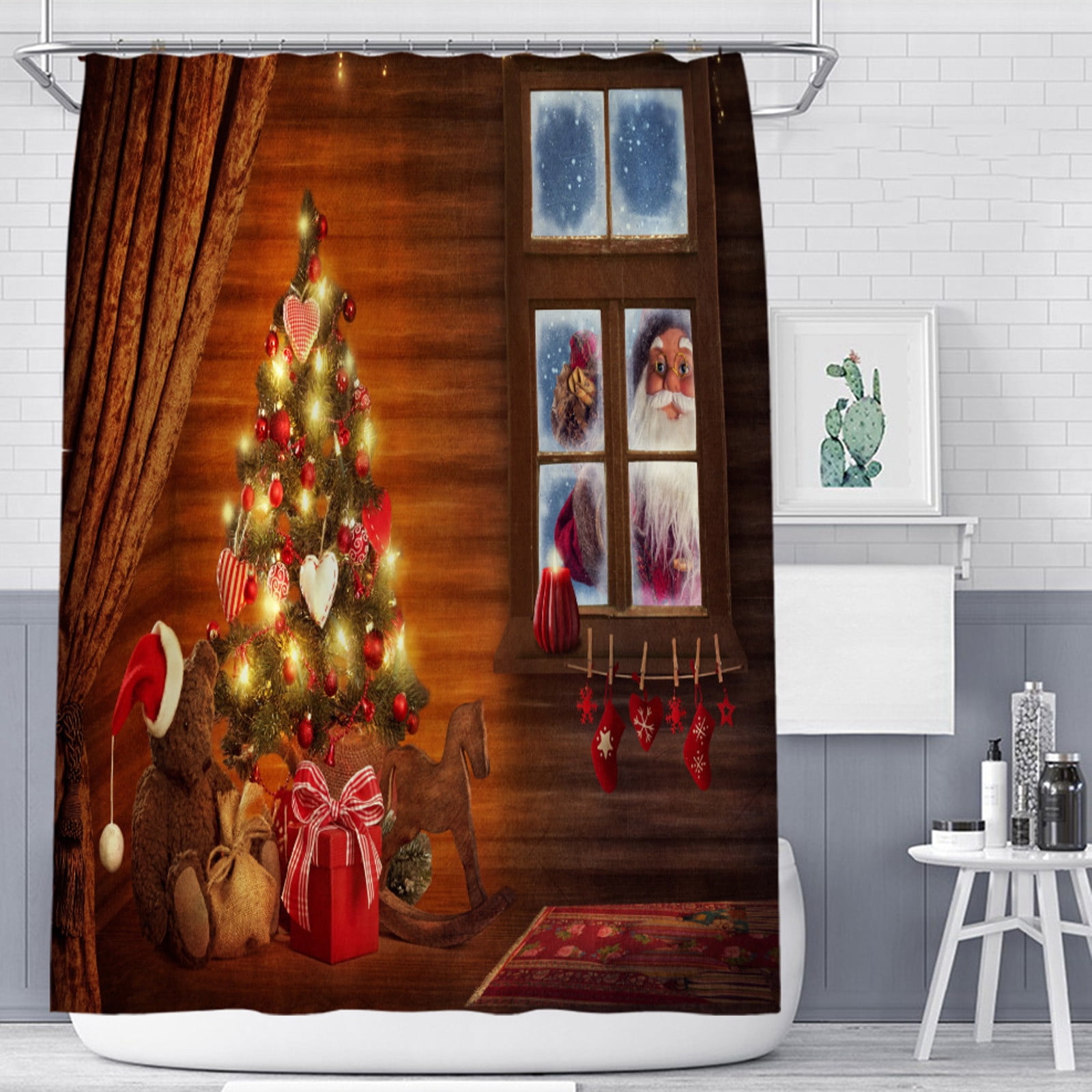 Kayannuo Clearance Christmas Shower Curtain Printing Waterproof ...
