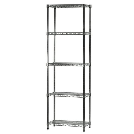 

Chrome Wire Shelving with 5 Shelves - 12 d x 24 w x 84 h (SC122484-5)