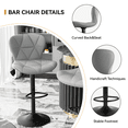 thumbnail image 5 of ClinQ Swivel Adjustable Bar Stools Set of 4, PU Leather Counter Height Bar Chairs with 360° Swivel, Hydraulic Lift, Footrest, Lightgray, 5 of 6
