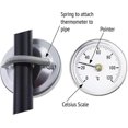 thumbnail image 4 of Thermometer 0-120 With Spring,with Clip For Mounting On Pipe,bimetallic Surface In Stainless Steel-63mm, 4 of 5