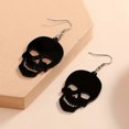 thumbnail image 2 of Halloween Earrings Black Skull Design Dangle Earrings Goth Punk Style Acrylic Jewelry Halloween Ornaments For Women Girls, 2 of 5