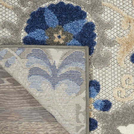 Nourison Aloha Indoor/Outdoor Natural/Blue 2'8" x 4' Area Rug, (3x4)