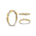 thumbnail image 4 of 1/8 Carat (Ctw) Diamond Wedding Ring Twist Band in 14K White and Yellow Gold (Size 7) for Women, 4 of 6