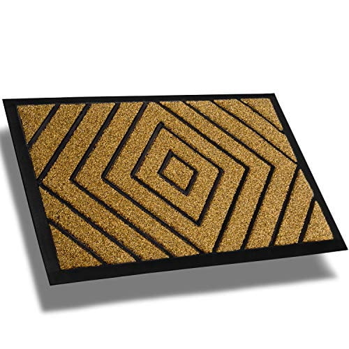 Extra Durable Front Door Mat Diamond Brown - Rug Entry ...