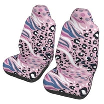 TEQUAN Front Seat Covers, Pink Animals Skin Texture Pattern 2 Piece Car Seat Cover Fit Most Car SUV Truck Van