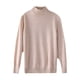 thumbnail image 5 of Suéter de primera línea similar a la piel para mujer, suéter de cuello alto medio de otoño e invierno, jersey de cachemira de punto suelto en la parte inferior, 5 of 5