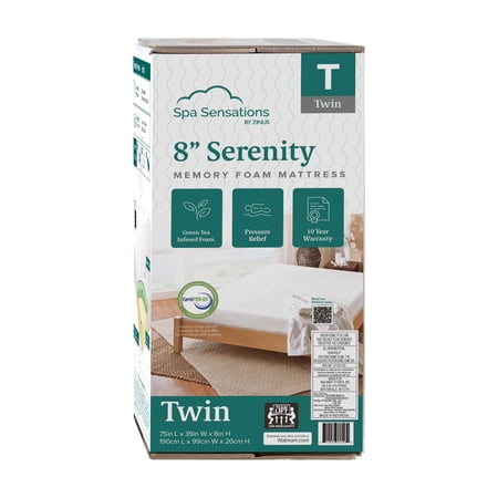 ZINUS SPA SENSATIONS SERENITY 8″ MEMORY FOAM MATTRESS, TWIN