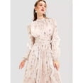 thumbnail image 5 of New Autumn/Winter Fashionable Chiffon Printed Ruffled Long-Sleeved Evening Dress, 5 of 6