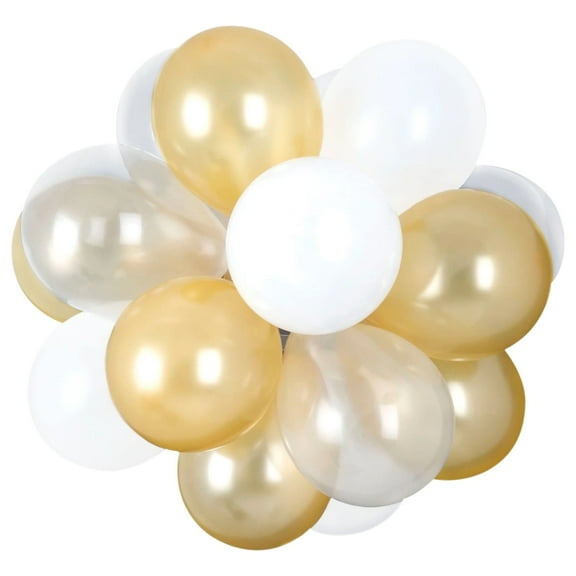 Air-Filled Latex Balloon Chandelier - 5" | Golden | 27 Pcs.