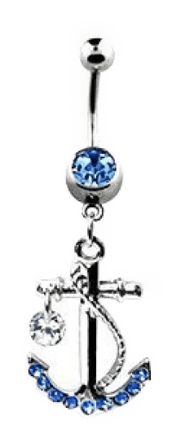 Body Accentz 316L Surgical Steel Banana Belly Button Ring (14g, 3/8