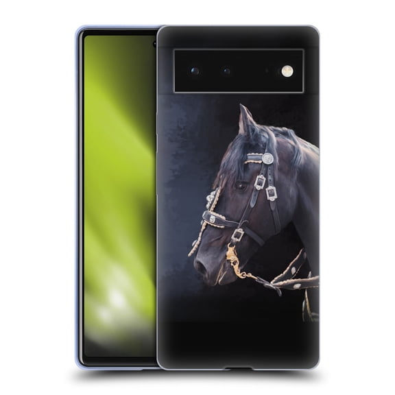 Head Case Designs Officially Licensed Simone Gatterwe Pegasus And Unicorns Friesian Horse Soft Gel Case Compatible with Google Pixel 6