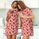 thumbnail image 4 of Easygdp Cute Strawberry Camisón de manga corta para mujer, informal, estampado, 4 of 6